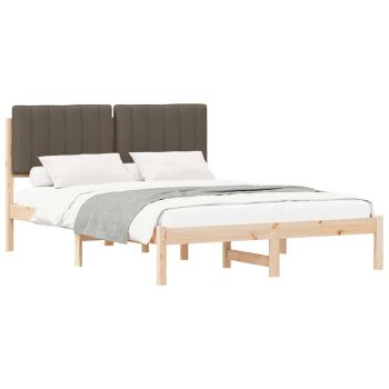 Bettgestell mit gepolstertem Kopfteil Taupe 135 x 190 cm