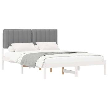 Bettgestell mit gepolstertem Kopfteil Hellgrau 135 x 190 cm