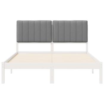 Bettgestell mit gepolstertem Kopfteil Hellgrau 135 x 190 cm