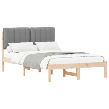 Bettgestell mit gepolstertem Kopfteil Hellgrau 120 x 190 cm