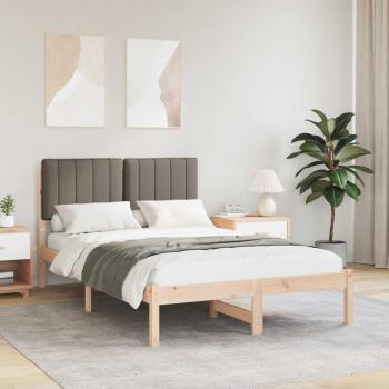 ARDEBO.de - Bettgestell mit gepolstertem Kopfteil Taupe 120 x 190 cm