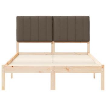 Bettgestell mit gepolstertem Kopfteil Taupe 120 x 190 cm