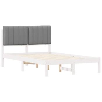 Bettgestell mit gepolstertem Kopfteil Hellgrau 120 x 190 cm