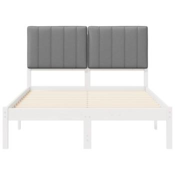 Bettgestell mit gepolstertem Kopfteil Hellgrau 120 x 190 cm