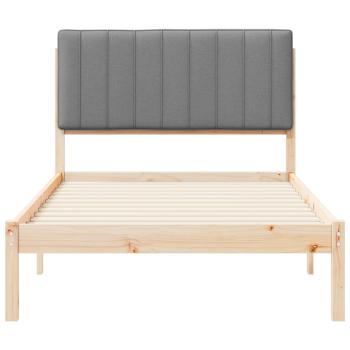 Bettgestell mit gepolstertem Kopfteil Hellgrau 100 x 200 cm