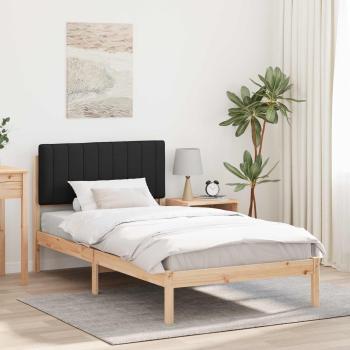 ARDEBO.de - Bettgestell mit gepolstertem Kopfteil Schwarz 100 x 200 cm