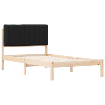 Bettgestell mit gepolstertem Kopfteil Schwarz 100 x 200 cm