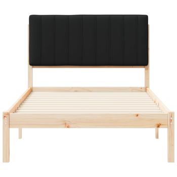 Bettgestell mit gepolstertem Kopfteil Schwarz 100 x 200 cm