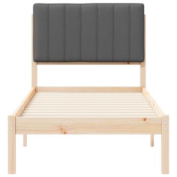 Bettgestell mit gepolstertem Kopfteil Dunkelgrau 80 x 200 cm