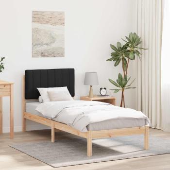 ARDEBO.de - Bettgestell mit gepolstertem Kopfteil Schwarz 80 x 200 cm