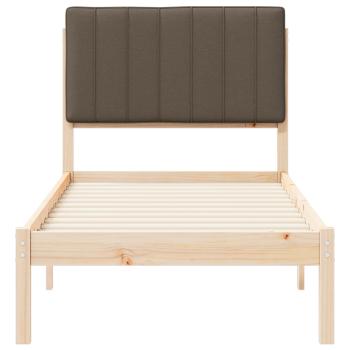 Bettgestell mit gepolstertem Kopfteil Taupe 80 x 200 cm