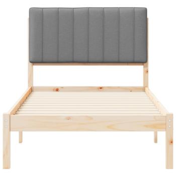 Bettgestell mit gepolstertem Kopfteil Hellgrau 90 x 190 cm