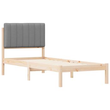 Bettgestell mit gepolstertem Kopfteil Hellgrau 75 x 190 cm