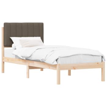 Bettgestell mit gepolstertem Kopfteil Taupe 75 x 190 cm