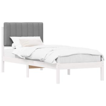 Bettgestell mit gepolstertem Kopfteil Hellgrau 75 x 190 cm