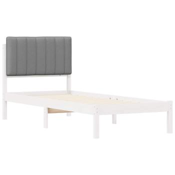 Bettgestell mit gepolstertem Kopfteil Hellgrau 75 x 190 cm