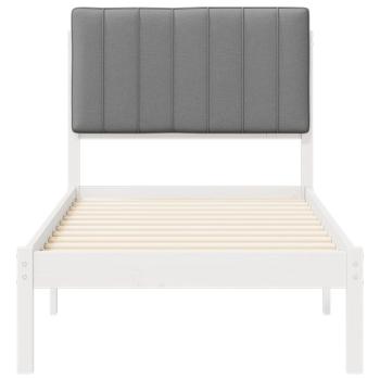 Bettgestell mit gepolstertem Kopfteil Hellgrau 75 x 190 cm