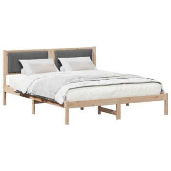 Bettgestell mit gepolstertem Kopfteil Dunkelgrau 160 x 200 cm
