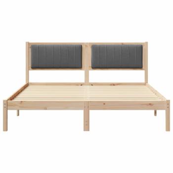 Bettgestell mit gepolstertem Kopfteil Dunkelgrau 160 x 200 cm