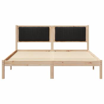 Bettgestell mit gepolstertem Kopfteil Schwarz 150 x 200 cm
