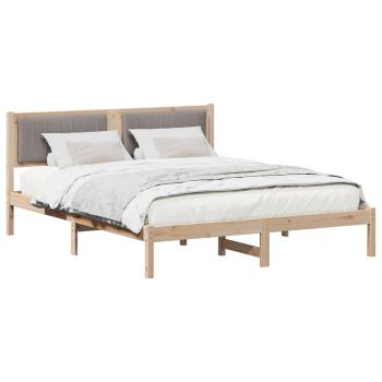 Bettgestell mit gepolstertem Kopfteil Taupe 150 x 200 cm