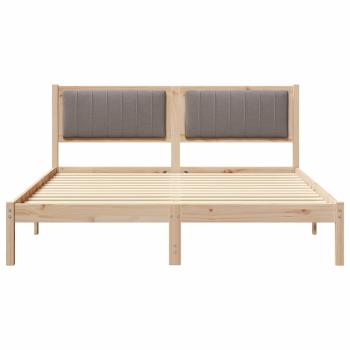 Bettgestell mit gepolstertem Kopfteil Taupe 150 x 200 cm