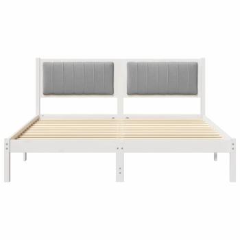 Bettgestell mit gepolstertem Kopfteil Hellgrau 150 x 200 cm