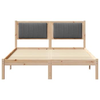 Bettgestell mit gepolstertem Kopfteil Dunkelgrau 140 x 200 cm
