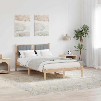 ARDEBO.de - Bettgestell mit gepolstertem Kopfteil Hellgrau 120 x 200 cm