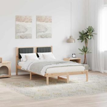 ARDEBO.de - Bettgestell mit gepolstertem Kopfteil Dunkelgrau 120 x 200 cm