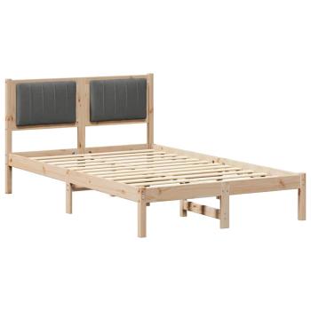 Bettgestell mit gepolstertem Kopfteil Dunkelgrau 120 x 200 cm