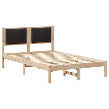 Bettgestell mit gepolstertem Kopfteil Schwarz 120 x 200 cm
