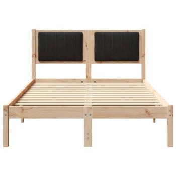Bettgestell mit gepolstertem Kopfteil Schwarz 120 x 200 cm