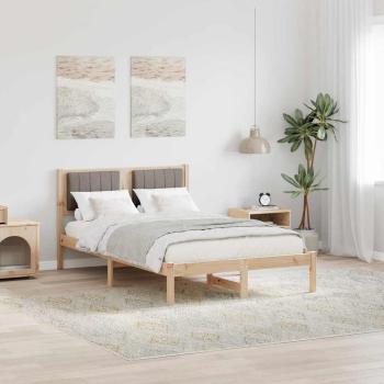 ARDEBO.de - Bettgestell mit gepolstertem Kopfteil Taupe 120 x 200 cm