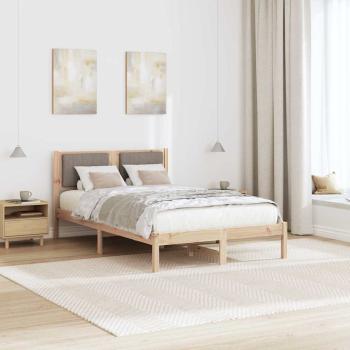 Bettgestell mit gepolstertem Kopfteil Taupe 120 x 200 cm