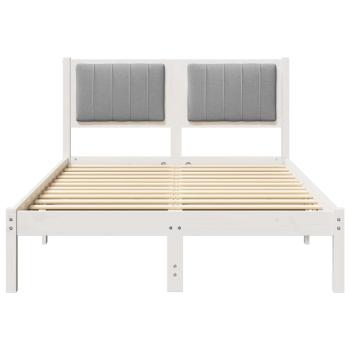 Bettgestell mit gepolstertem Kopfteil Hellgrau 120 x 200 cm