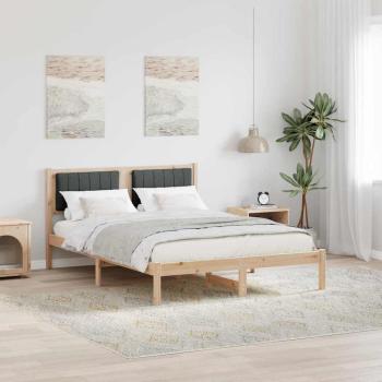 ARDEBO.de - Bettgestell mit gepolstertem Kopfteil Dunkelgrau 120 x 190 cm