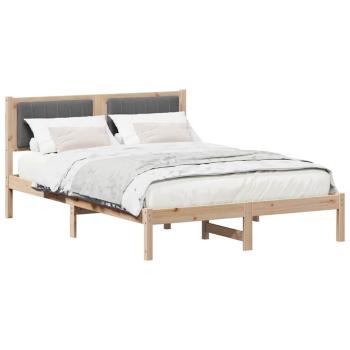 Bettgestell mit gepolstertem Kopfteil Dunkelgrau 120 x 190 cm