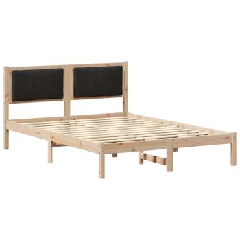 Bettgestell mit gepolstertem Kopfteil Schwarz 120 x 190 cm