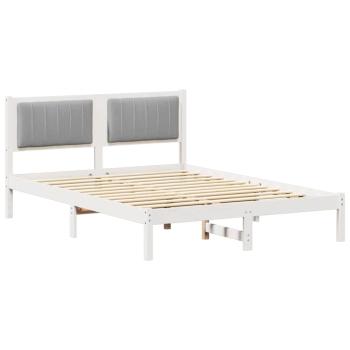 Bettgestell mit gepolstertem Kopfteil Hellgrau 120 x 190 cm