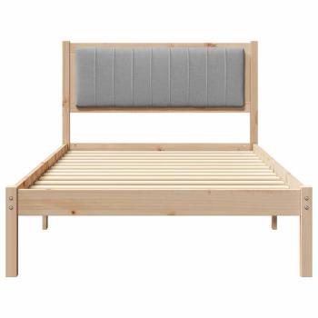 Bettgestell mit gepolstertem Kopfteil Hellgrau 100 x 200 cm
