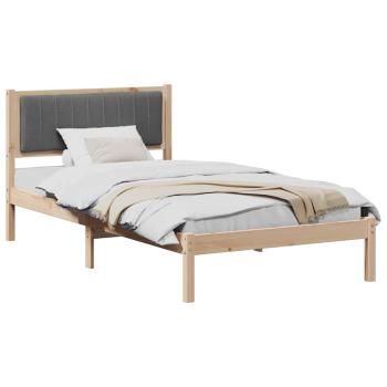 Bettgestell mit gepolstertem Kopfteil Dunkelgrau 100 x 200 cm