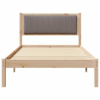 Bettgestell mit gepolstertem Kopfteil Taupe 100 x 200 cm