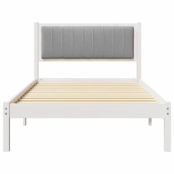Bettgestell mit gepolstertem Kopfteil Hellgrau 100 x 200 cm