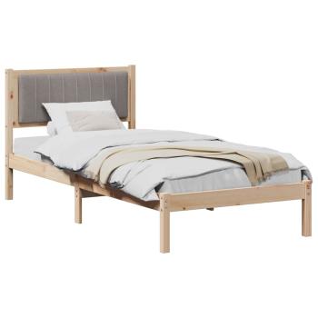 Bettgestell mit gepolstertem Kopfteil Taupe 90 x 200 cm