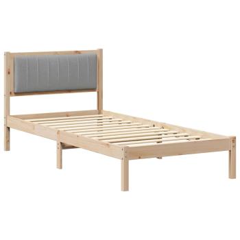 Bettgestell mit gepolstertem Kopfteil Hellgrau 90 x 190 cm