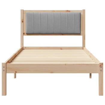 Bettgestell mit gepolstertem Kopfteil Hellgrau 90 x 190 cm
