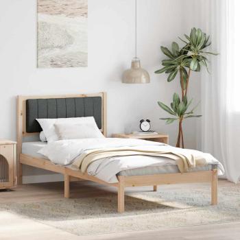 ARDEBO.de - Bettgestell mit gepolstertem Kopfteil Dunkelgrau 90 x 190 cm