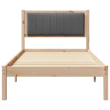 Bettgestell mit gepolstertem Kopfteil Dunkelgrau 90 x 190 cm