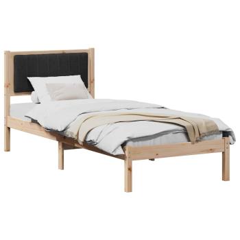 Bettgestell mit gepolstertem Kopfteil Schwarz 75 x 190 cm